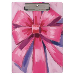 Pretty Pink Bow Ribbon Watercolor クリップボード
