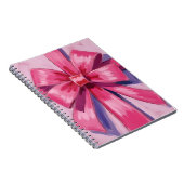 Pretty Pink Bow Ribbon Watercolor ノートブック (右側)