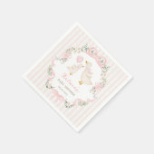 Pretty Pink Bow Silly Goose Girl Baby Shower スタンダードカクテルナプキン (角)
