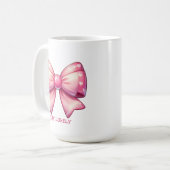 Pretty Pink Bow-Stay Lovely コーヒーマグカップ (正面左)