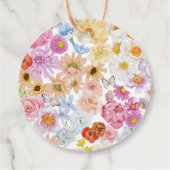 Pretty Pink Bow Wildflower Bridal Shower Favor Tag フェイバータグ (裏面)