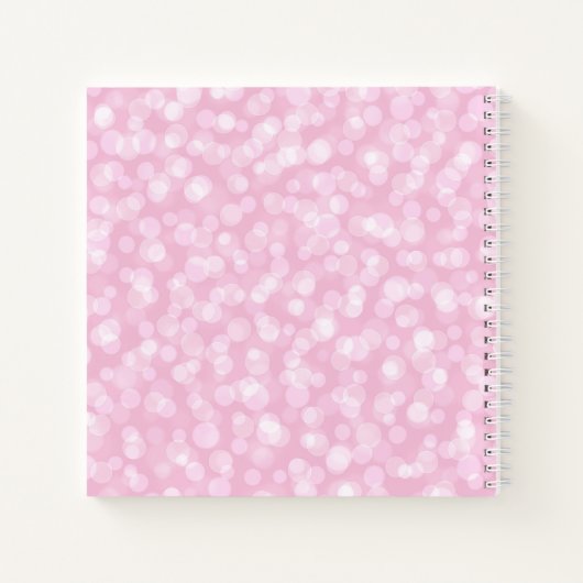 Pretty Pink Bubbles Monogram Square ノートブック (裏面)