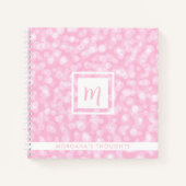 Pretty Pink Bubbles Monogram Square ノートブック (正面)