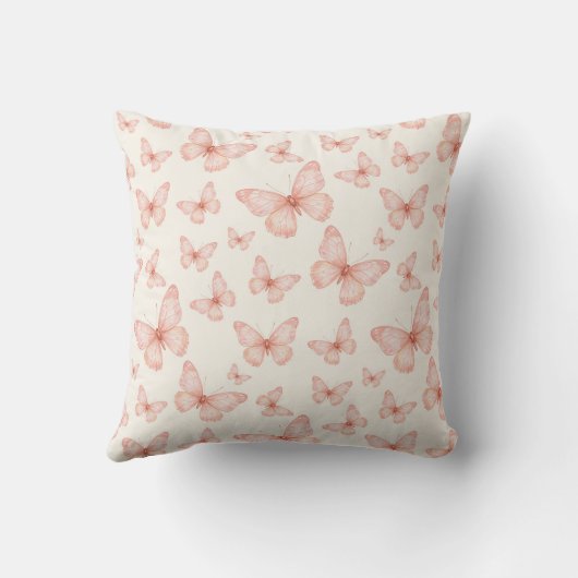 Pretty pink butterflies クッション (裏面)