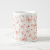 Pretty pink butterflies ジャンボコーヒーマグカップ (正面)