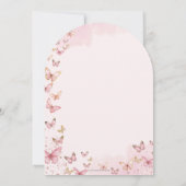 Pretty Pink Butterflies Bat Mitzvah 13歳の誕生日アーチ 招待状 (裏面)