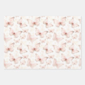 Pretty Pink Butterflies Birthday ラッピングペーパーシート (正面3)