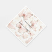 Pretty Pink Butterflies Bridal Shower スタンダードランチョンナプキン (角)