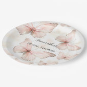 Pretty Pink Butterflies Bridal Shower ペーパープレート (アングル)