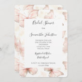 Pretty Pink Butterflies Bridal Shower 招待状 (正面/裏面)