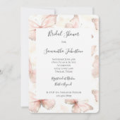 Pretty Pink Butterflies Bridal Shower 招待状 (正面)