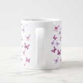 Pretty Pink Butterflies Custom Name ジャンボコーヒーマグカップ (裏面)