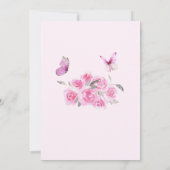 Pretty Pink Butterfly Baby Shower Invitation 招待状 (裏面)