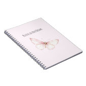Pretty Pink Butterfly Believe in Dreams ノートブック (右側)