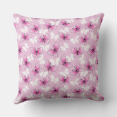 Pretty Pink Butterfly Pattern Throw Pillow クッション (裏面)