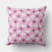 Pretty Pink Butterfly Pattern Throw Pillow クッション (正面)