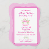 Pretty Pink Cake Mahjong Birthday Party Invitation 招待状 (正面/裏面)