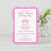 Pretty Pink Cake Mahjong Birthday Party Invitation 招待状 (スタンド正面)