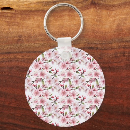 Pretty Pink Cherry Blossom Flowers キーホルダー (裏面)