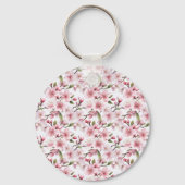 Pretty Pink Cherry Blossom Flowers キーホルダー (裏面)