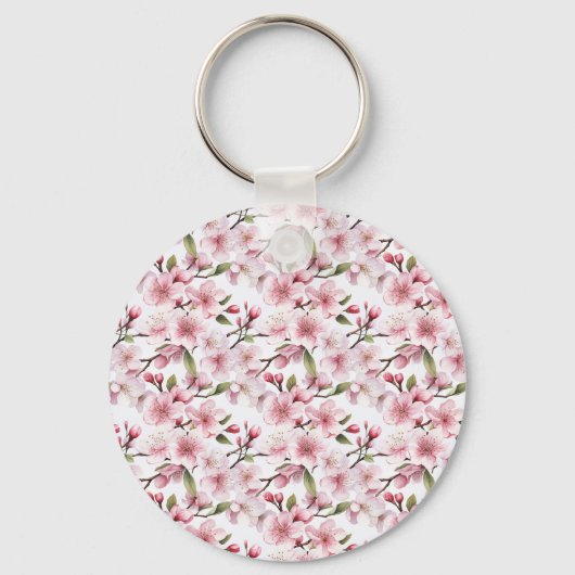 Pretty Pink Cherry Blossom Flowers キーホルダー (裏面)