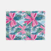 Pretty Pink Coquette Bow And Tree Sprig Pattern フリースブランケット (正面(横))