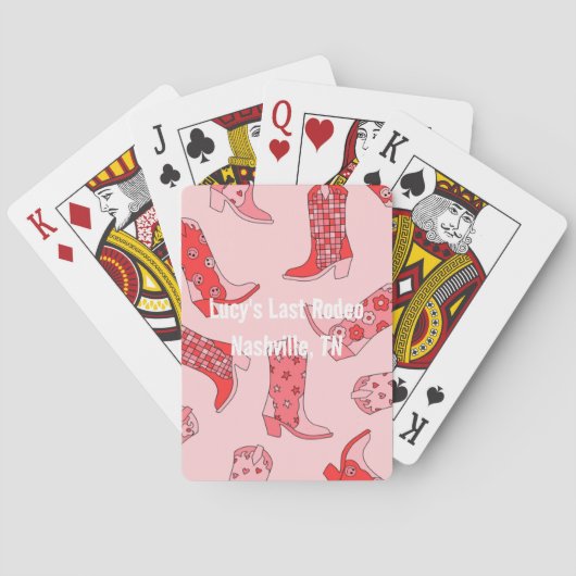 Pretty Pink Cowgirl Boots Playing Cards トランプ (裏面)