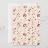 Pretty Pink Cream Roses Floral Bridal Shower 招待状 (裏面)