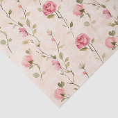 Pretty Pink Cream Roses Floral Bridal Shower 薄葉紙 (詳細)