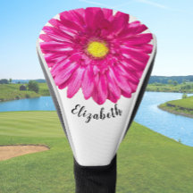 Pretty pink daisy flower custom name womens