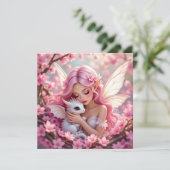 Pretty Pink Elven Fairy & Dragon Blank カード (スタンド正面)