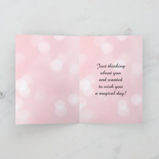 Pretty Pink Elven Fairy & Dragon | Thinking of You カード (内部)