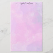Pretty pink feminine watercolor custom name 便箋 (正面)