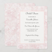 Pretty Pink Floral Bridal Shower 招待状 (正面/裏面)