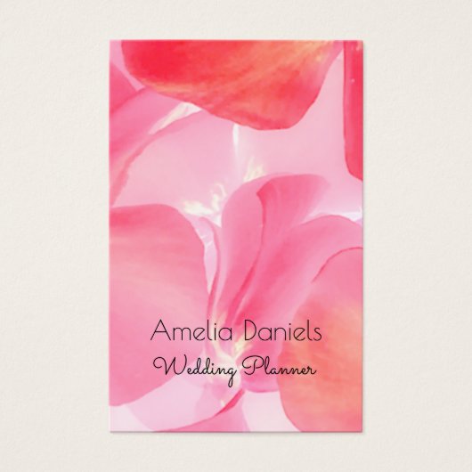 Pretty Pink Floral Business Card (正面)