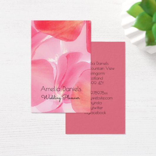 Pretty Pink Floral Business Card (デスク)