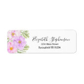 Pretty Pink Floral Custom Return Address ラベル (正面)