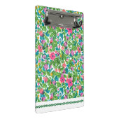 Pretty pink floral pattern greenery leaves Modern ミニクリップボード (アングル)