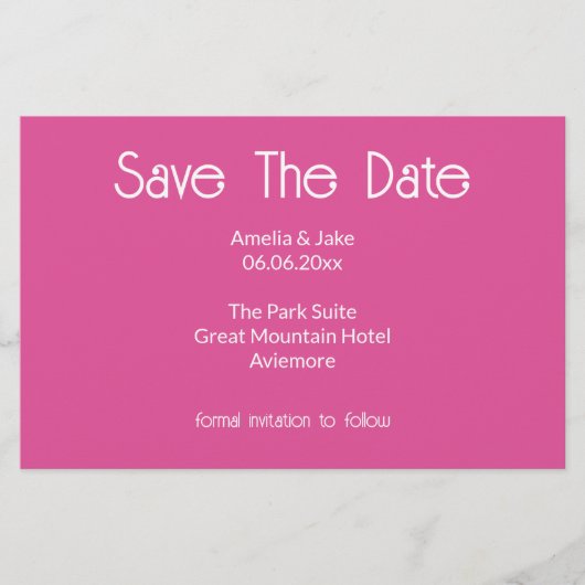 Pretty Pink Floral Save the date Card 便箋 (正面)
