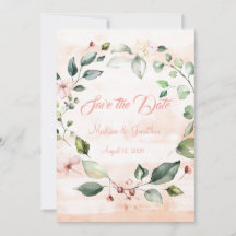 Pretty Pink Floral Script Wreath