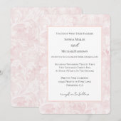 Pretty Pink Floral Wedding 招待状 (正面/裏面)