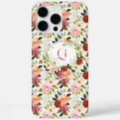 Pretty Pink Florals | モノグラム  Case-Mate iPhoneケース (裏面)