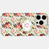 Pretty Pink Florals | モノグラム  Case-Mate iPhoneケース (裏面 (横))