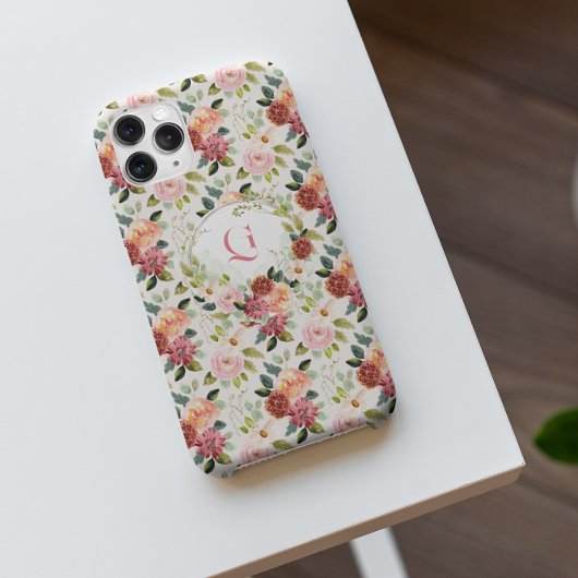 Pretty Pink Florals | モノグラム  Case-Mate iPhoneケース