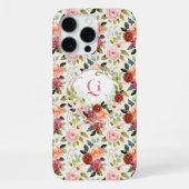 Pretty Pink Florals | モノグラム iPhoneケース (裏面)