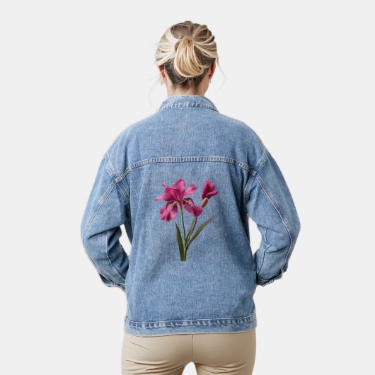 Pretty Pink Flower Denim Jacket デニムジャケット (モデル)
