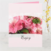 Pretty Pink Flower Folded Greeting Card カード (黄色い花)