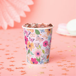 Pretty Pink Flower Garden 紙コップ