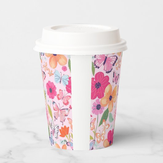 Pretty Pink Flower Garden 紙コップ (左)