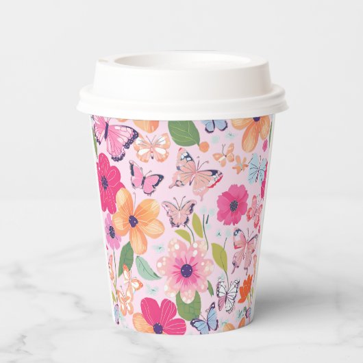Pretty Pink Flower Garden 紙コップ (裏面)